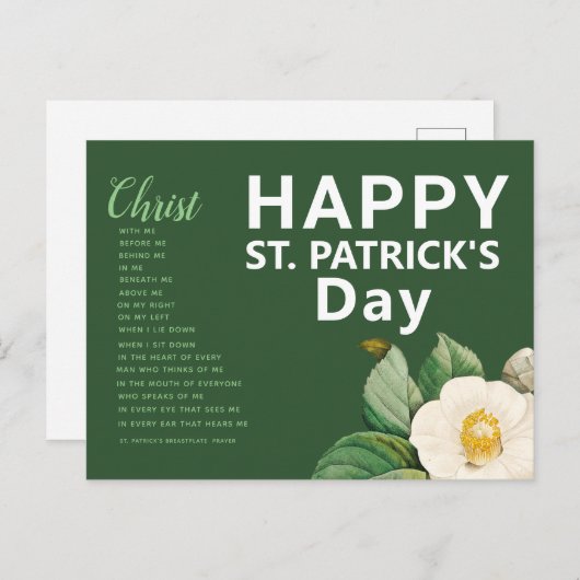 Happy St. Patrick's Day Prayer Postkarte (Vorne/Hinten)