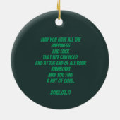 Happy St. Patrick's Day Proud Keramik Ornament (Hinten)