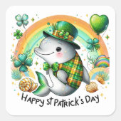 Happy St. Patrick's Day Quadratischer Aufkleber (Vorderseite)