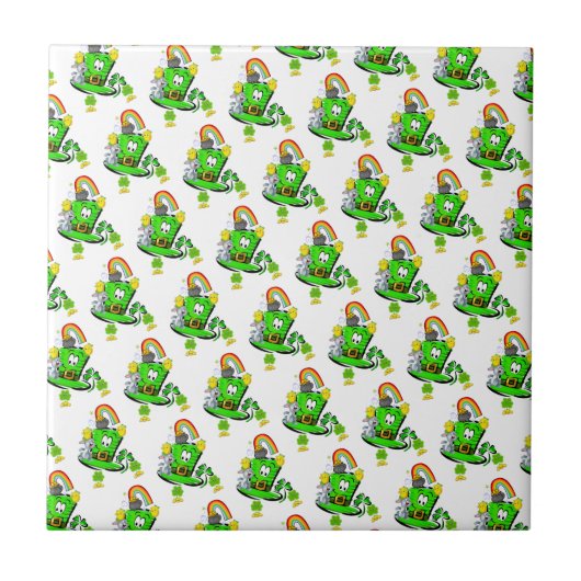Happy St. Patrick's Day Rabbit Ceramic Tile Fliese (Vorderseite)