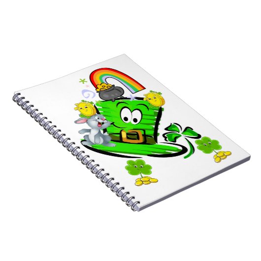 Happy St. Patrick's Day Rabbit Notebook Notizblock (Rechte Seite)