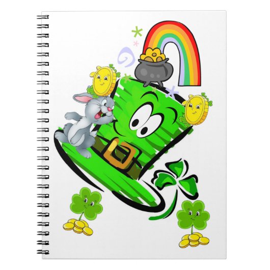 Happy St. Patrick's Day Rabbit Notebook Notizblock (Vorderseite)