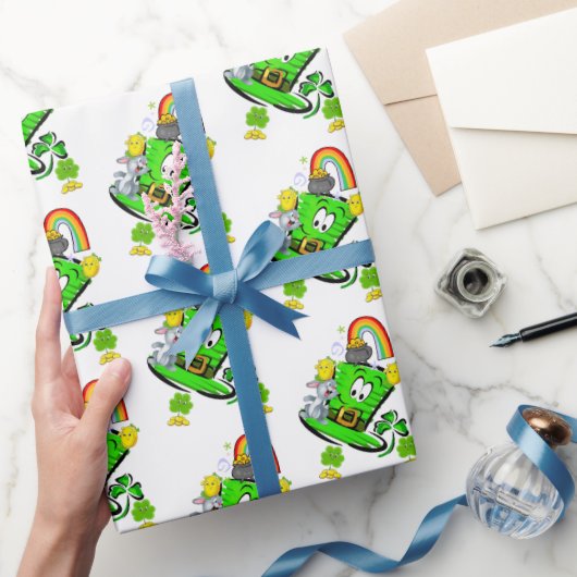 Happy St. Patrick's Day Rabbit Wrapping Paper Geschenkpapier (Schenken)