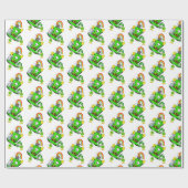 Happy St. Patrick's Day Rabbit Wrapping Paper Geschenkpapier (Flach)