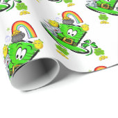 Happy St. Patrick's Day Rabbit Wrapping Paper Geschenkpapier (Rolleneckpunkt)
