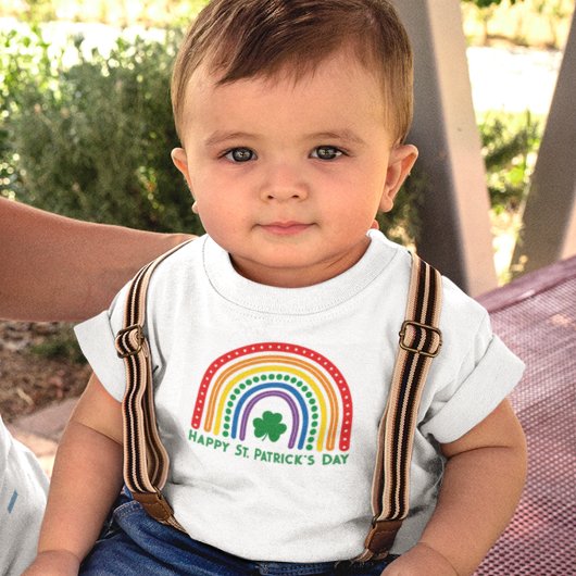 Happy St. Patrick's Day Rainbow Baby T-shirt