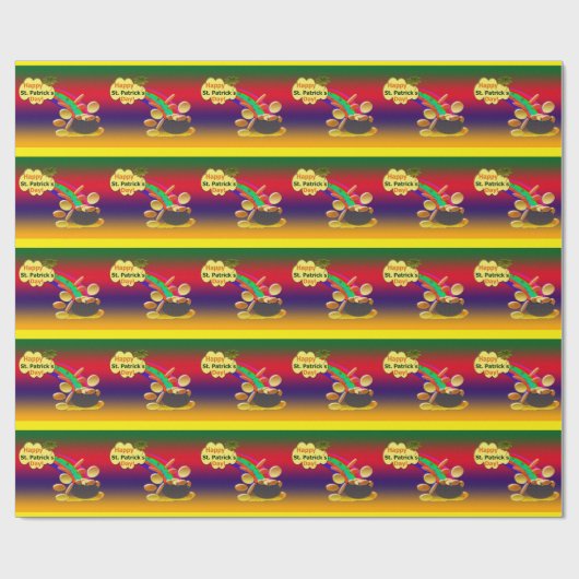 Happy St. Patrick's Day Rainbow Geschenkpapier (Flach)