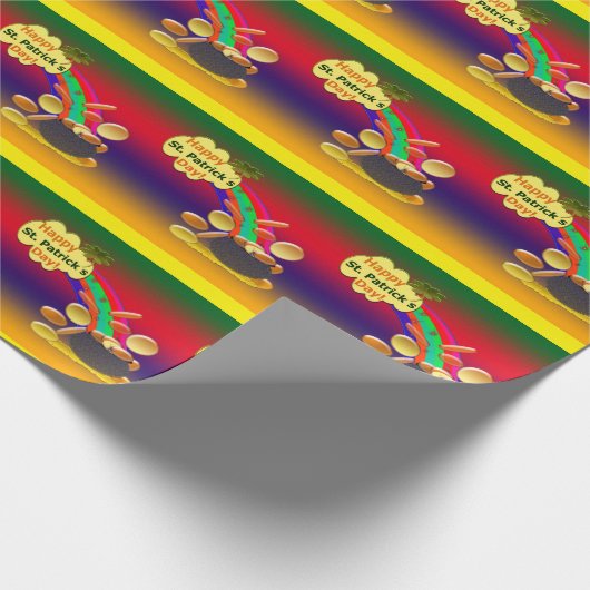 Happy St. Patrick's Day Rainbow Geschenkpapier (Ecke)