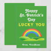 Happy St. Patrick's Day Rainbow Greeting Card Einladung (Vorne/Hinten)