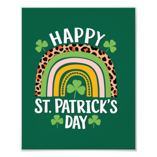 Happy St. Patrick's Day Rainbow Kleeblatt Fotodruck (Vorne)