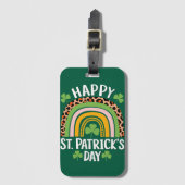 Happy St. Patrick's Day Rainbow Kleeblatt Gepäckanhänger (Vorderseite Vertikal)