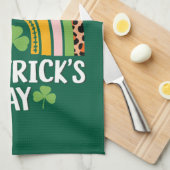 Happy St. Patrick's Day Rainbow Kleeblatt Geschirrtuch (Viertel Falte)