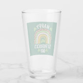 Happy St. Patrick's Day Rainbow Kleeblatt Glas (Rückseite)