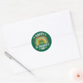 Happy St. Patrick's Day Rainbow Kleeblatt Runder Aufkleber (Umschlag)