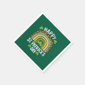 Happy St. Patrick's Day Rainbow Kleeblatt Serviette (Ecke)