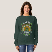 Happy St. Patrick's Day Rainbow Kleeblatt Sweatshirt (Vorne ganz)