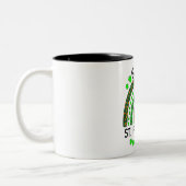 Happy St Patrick's Day Rainbow Leopard Print Shamr Zweifarbige Tasse (Links)