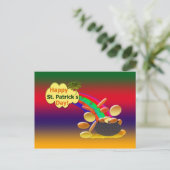 Happy St. Patrick's Day Rainbow Postkarte (Stehend Vorderseite)