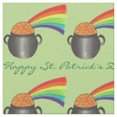 Happy St. Patrick's Day Rainbow Pot of Gold Green Stoff (Nahaufnahme)