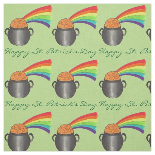 Happy St. Patrick's Day Rainbow Pot of Gold Green Stoff (Muster)