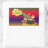 Happy St. Patrick's Day Rainbow Rechteckiger Aufkleber (Tasche)