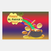 Happy St. Patrick's Day Rainbow Rechteckiger Aufkleber (Vorderseite)