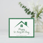 Happy St. Patrick's Day Real Anwesen House Postkarte (Stehend Vorderseite)