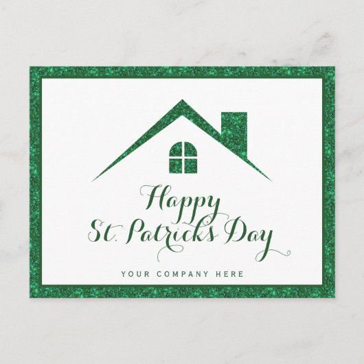 Happy St. Patrick's Day Real Anwesen House Postkarte (Vorderseite)