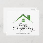 Happy St. Patrick's Day Real Anwesen House Postkarte (Vorne/Hinten)