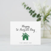 Happy St. Patrick's Day Realty House Postkarte (Stehend Vorderseite)