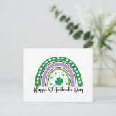 Happy St Patrick's Day Retro Kleeblatt Regenbogen Postkarte (Stehend Vorderseite)