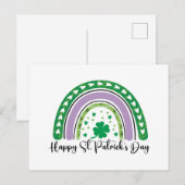 Happy St Patrick's Day Retro Kleeblatt Regenbogen Postkarte (Vorne/Hinten)