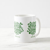 Happy St Patrick's Day Retro Typografie Design Kaffeetasse (VorderseiteRechts)