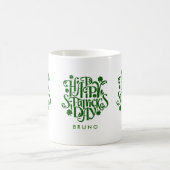 Happy St Patrick's Day Retro Typografie Design Kaffeetasse (Mittel)