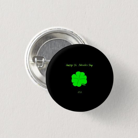 Happy St. Patrick's Day Round Button (Vorne & Hinten)