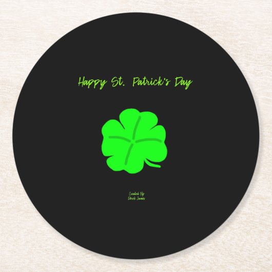 Happy St. Patrick's Day Round Paper Untersetzer (Vorderseite)