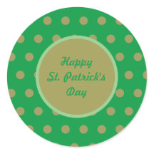 Happy St. Patrick's Day Round Stickers (grün)