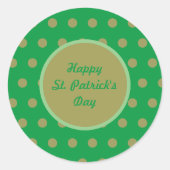 Happy St. Patrick's Day Round Stickers (grün) (Vorderseite)