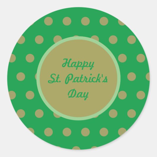 Happy St. Patrick's Day Round Stickers (grün) (Vorderseite)