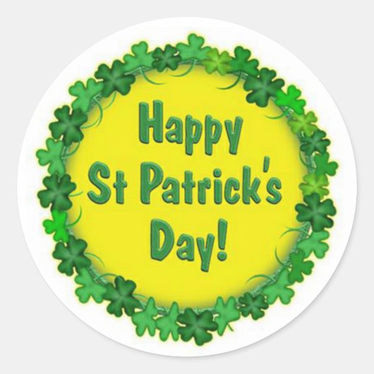 Happy St Patrick's Day Runder Aufkleber (Vorderseite)