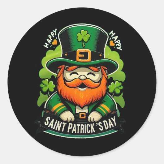 Happy St Patricks Day Runder Aufkleber (Vorderseite)