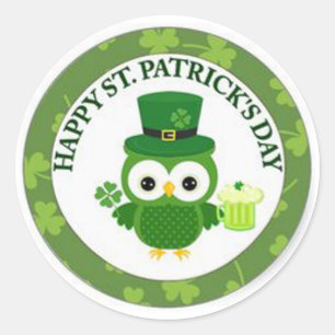 Happy St Patrick's Day Runder Aufkleber