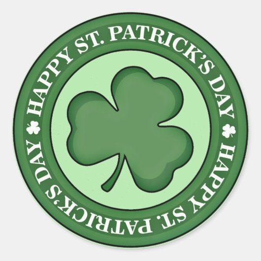 Happy St. Patricks Day Runder Aufkleber (Vorderseite)