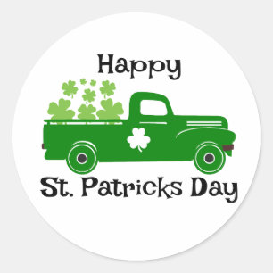 Happy St. Patricks Day ☘️ 🎉 Runder Aufkleber
