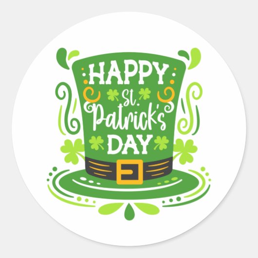 Happy St. Patrick's Day Runder Aufkleber (Vorderseite)