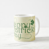 Happy St. Patrick's Day Rustic Kaffeetasse (VorderseiteRechts)