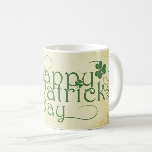 Happy St. Patrick's Day Rustic Kaffeetasse (VorderseiteRechts)