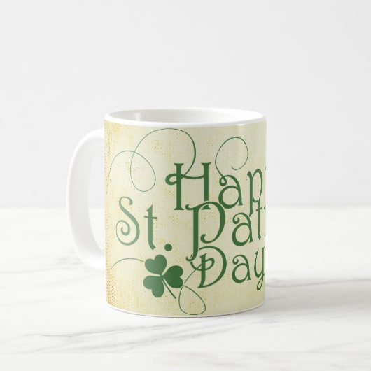 Happy St. Patrick's Day Rustic Kaffeetasse (Vorderseite Links)