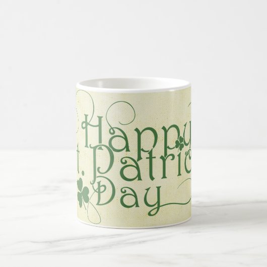Happy St. Patrick's Day Rustic Kaffeetasse (Mittel)