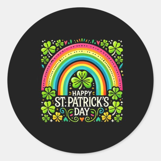 Happy St Patrick's Day Saint Patricks Day  Runder Aufkleber (Vorderseite)
